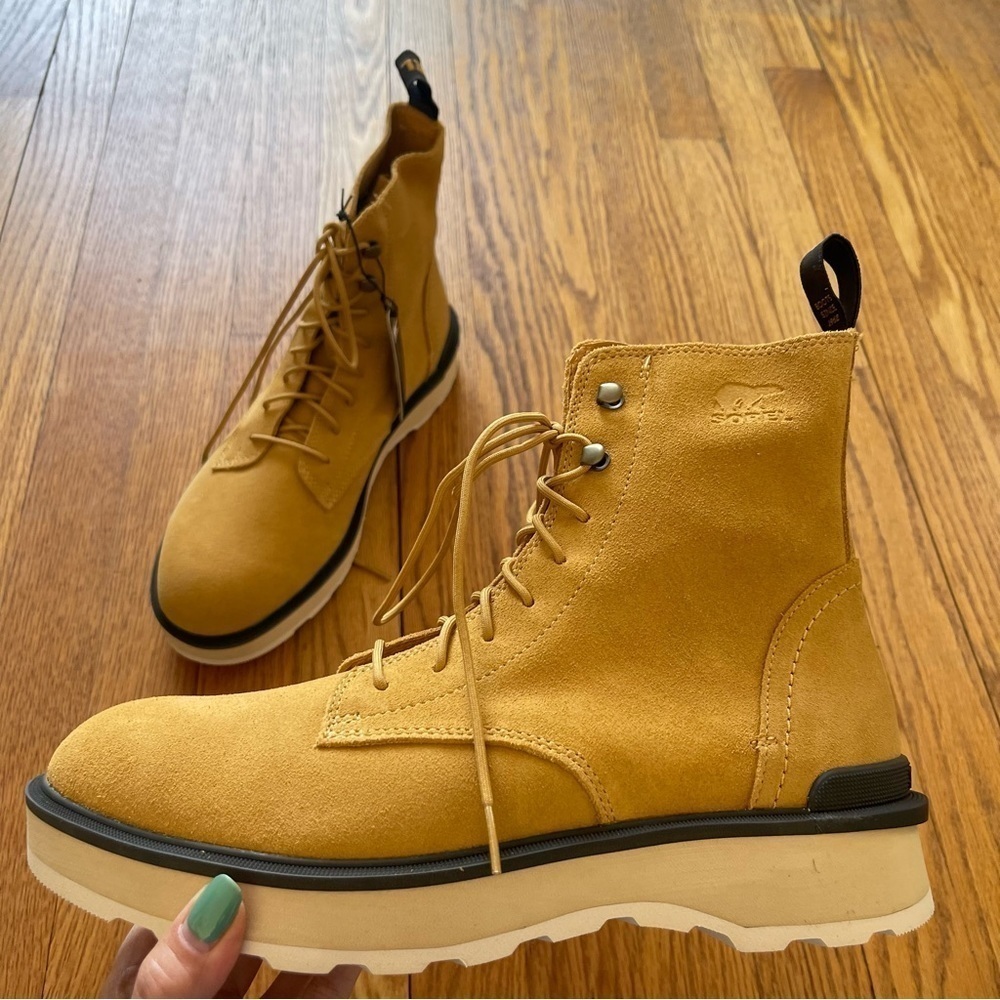 NEW Sorel Hi Line Lace Combat Boot Geo Yellow Jet NL4879-712 Size 11 NWT